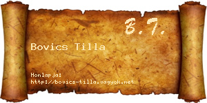 Bovics Tilla névjegykártya